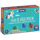 Smowo® Große 10mm Bügelperlen 1000 Stück für Kinder ab 3 Jahren - 7 bunte...