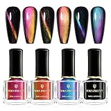 BORN PRETTY 6ML Magnet Nagellack Set mit Magnet, 3D Nagellack ohne UV Katzenauge Magnet...