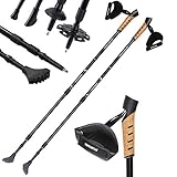 SPORTANA® Nordic Walking Stock Teleskopstock 5 Aufsätze Anti-Shock Federung Wandern...