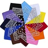 Vivibel Bandana Kopftuch Baumwolle,12er Paisley Bandana Halstuch 55 x 55 cm Kopftuch...