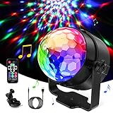 Discokugel, 360° Rotierende Disco Licht Musik Activated LED Party Lampe...