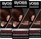 Syoss Color Coloration 3_28 Dunkle Schokolade Stufe 3 (3 x 115 ml), permanente Haarfarbe...