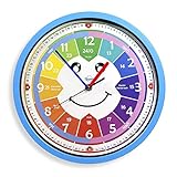 Bruni Kinderwanduhr ohne Tickgeräusche - Wanduhr zum Lernen für Kinder, als Uhr fürs...