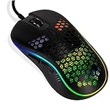 UrbanX Kabelgebundene Gaming-Maus, leicht, kabelgebunden, RGB-USB-Maus für Computer,...