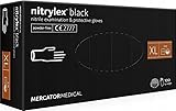 Nitrilhandschuhe Nitrylex - Schwarz - XL - 100 Stück (50 paar) Puderfreie und Latexfrei...