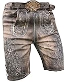 Royal Bayrische Herren Trachtenhose Kurze Lederhose Oktoberfest Short Lederhose...