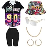 80er 90er Jahre Outfit Damen Yoga Leggings, Hip Hop Lockere Oberteile...