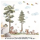 Grandora Waldtiere Wandtattoo für Kinderzimmer Tiere Wandsticker für...