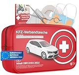 Verbandstasche für KFZ inkl. Extra Anleitungsbuch - Verbandskasten Auto nach...