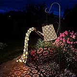 GuKKK Solar Gießkanne mit Solarlampen für Außen, LED Lichter, Gartendeko...