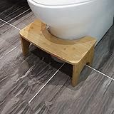 RayLove Physiologischer Toilettenhocker aus Bambus – WC-Trittbrett aus Holz – 35 Grad...