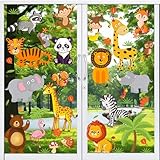 Moxled 9 Blatt Fensterbilder Kinderzimmer Selbstklebend - Waldtiere Wandtattoo...