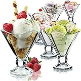 KADAX Eisbecher Glas Set, Eisschalen, Dessertgläser mit Fuß, Eisgläser, Dessertschalen...