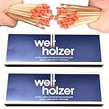 jameitop® 2 Pack XXL Welthölzer 20 cm Streichholzschachteln 2 x 45er Packungen...