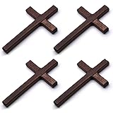 4 Stück handgefertigtes Holz-Kruzifix-Wandkreuz, handgehaltenes katholisches Kruzifix...