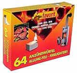 favorit 1249 Anzündwürfel für Grill, Kamin und Ofen, 64-er Pack