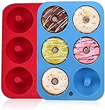 VIRAZE 6 Hohlraum-Antihaft-Silikon-Donut-Backblech for Back-Donuts, Muffins, Bagels,...