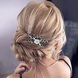 Jeairts Schwarze Braut Hochzeit Haarkamm Blume Braut Haarteile Blatt Kopfschmuck Braut...