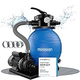 Monzana® Sandfilteranlage SF12K 10.200L/h bis 35.000L Pool Selbstansaugend 400 Watt 2in1...