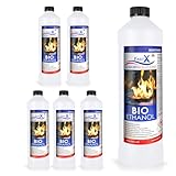 Fast X Bio Ethanol 6x1L - 100% Natürlich, für Ethanolkamine & Alkoholbrenner....