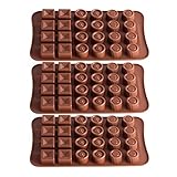 Pralinenform,Schokoladenform,Bonbons Backen form aus Silikon,Schokoladenform 3er Set...