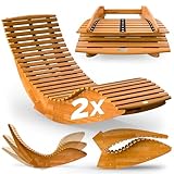 Casaria® 2 Personen Java Gartenliege Holz Wetterfest Klappbar Ergonomisch 160kg...