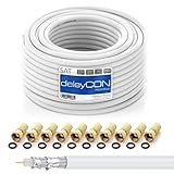 deleyCON HQ 20m SAT Koaxial Kabel 130dB - 4-fach geschirmt für DVB-S - S2 DVB-T und DVB-C...