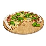 Relaxdays Pizzateller Bambus 33 cm Durchmesser, Schneidbrett aus Holz, schnittfestes...