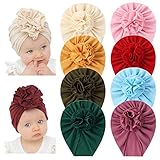 8 Stück Turban Hut Große Blume Haar Schleife Knoten Breite Headwraps Beanie Muslim...