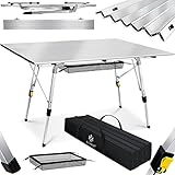 KESSER® Campingtisch faltbar Klapptisch mit Aluminiumrahmen Aufrollbare Tischplatte...