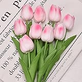 ZXCVWWE Künstliche Tulpen-Blumen, Dekoration, künstlicher Blumenstrauß, echtes...