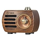 PRUNUS R-818 Holz Mini Radio Klein, Retro Radio mit Bluetooth Lautsprecher,...