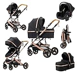 YAZOCO kinderwagen 3 in 1 Buggy Babybett Komplett Set Einem Klick...