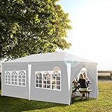 Jopassy 3x6 m Pavillon Wasserdicht Gartenpavillon mit 6 Seitenteilen Partyzelt...