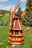 Windmühle 3 stöckig kugelgelagert 1,40 m Bitum rot mit Beleuchtung Solar,...