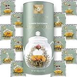 Teabloom Teeblumen Sortiment – 12 Sorten Blumentee in Eleganter Geschenk Teebox – 36...