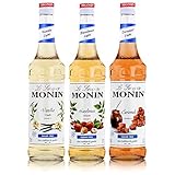 Monin Light Set (3 x 0.7l Flaschen: Vanille Light, Caramel Light, Haselnuss...