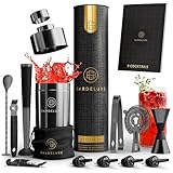 BarDeluxe® 12-teiliges Cocktail Set | Barkeeper Set | Bartender Set | 750ml Edelstahl...