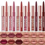 6 Matter Lippenstift mit 6 Lipliner Dauerhafter Lipgloss, langlebiger und wasserdichter...