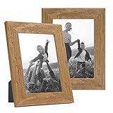 Bilderrahmen 13x18 cm Holz Eiche-Optik, 2er Set Echtholz-Rahmen rustikal, Strandhaus, Made...