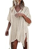 DHAIGOU Damen Gestrickte Strandkleid Sommer Strandponcho Strandurlaub Badeanzug Bikini...