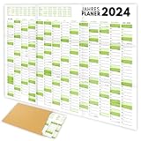 XXL Wandkalender 2024 groß (90x60cm) - Jahresplaner 2024 quer als Kalender für die Wand...