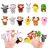 Gukasxi 12 Stücke Mini Plüsch Tier Fingerpuppen, 12 Stil Cartoon kleine Handpuppe...