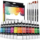 Ohuhu Aquarellfarben Set 36, 24 Farben Wasserfarben (12ml/Tube) & 6...