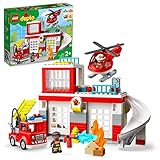 LEGO 10970 DUPLO Feuerwehrwache mit Hubschrauber, Feuerwehr-Spielzeug für...