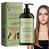 Rosmarin-Shampoo | 4,23 oz Glättendes Shampoo,Kühlende Pfefferminze Rosmarin für...