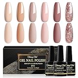 Shining She UV Nagellack, 6 Farben Nudetöne Gel Nagellack Set Soak-Off UV Nude...