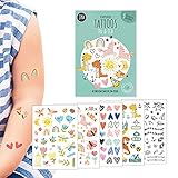 Hautfreundliche Kindertattoos zum Aufkleben - Motiv DU & ICH, Freundschaftstattoos,...