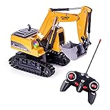 Highttoy Ferngesteuerter Bagger, 6 Kanal RC Bagger für Jungen Bagger Traktor Spielzeug...