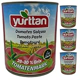 Yurttan Pfefferpaste Scharf Tomatenmark 28-30% Brix 800g x 4 Stück